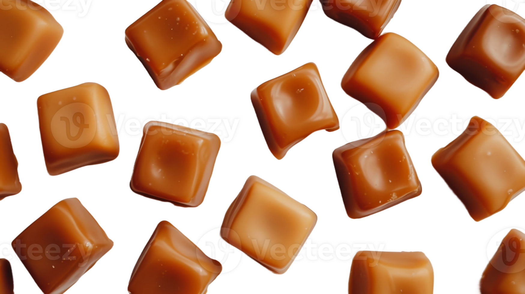 karamel snoepjes geïsoleerd Aan de transparant achtergrond, formaat png