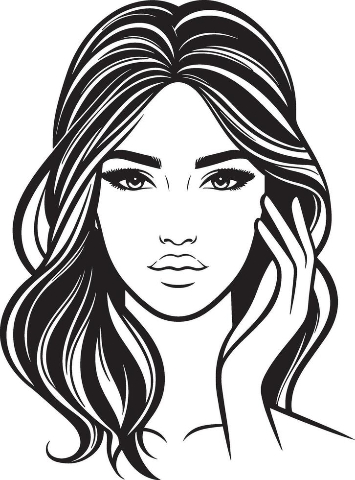 An illustration portrait of a woman silhouette vector