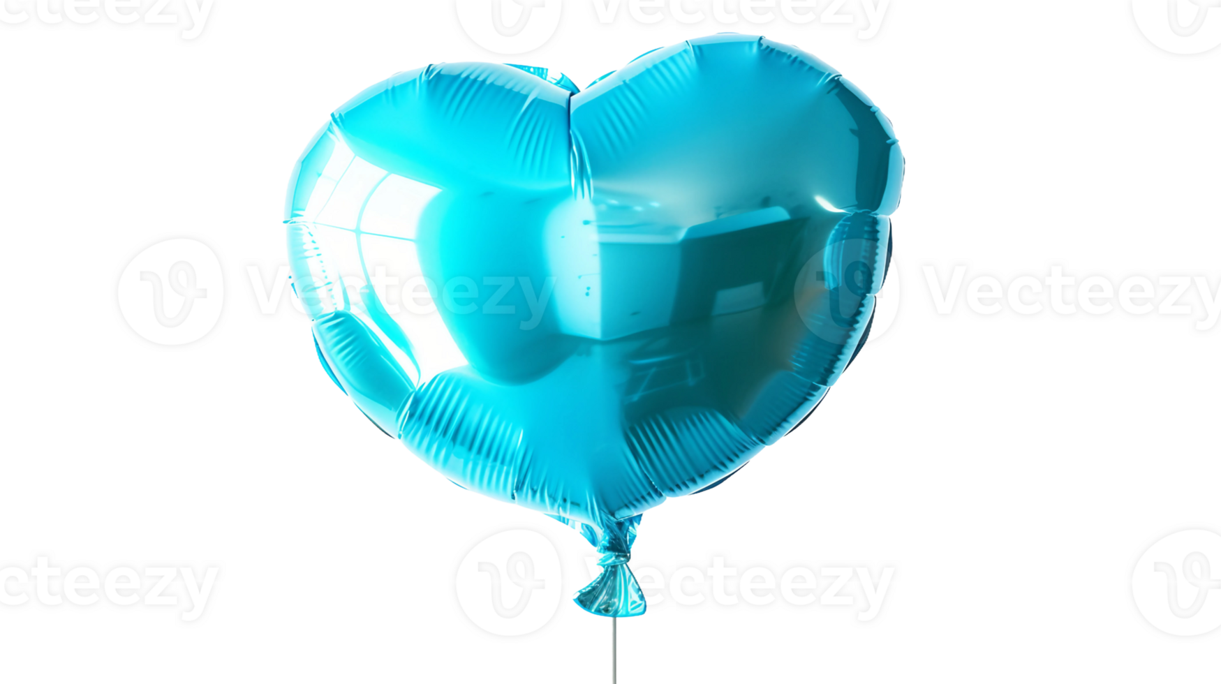 drijvend blauw hart ballon Aan transparant achtergrond png