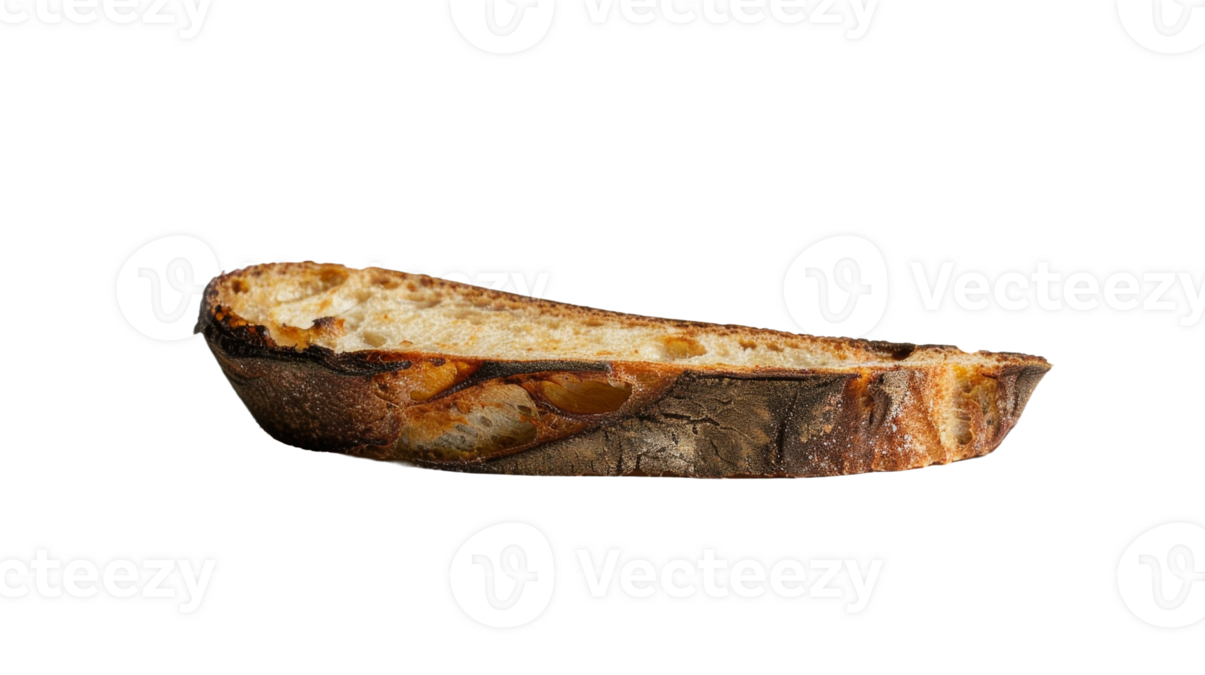 Toasted Bread Slice isolated on the transparent background, Format png