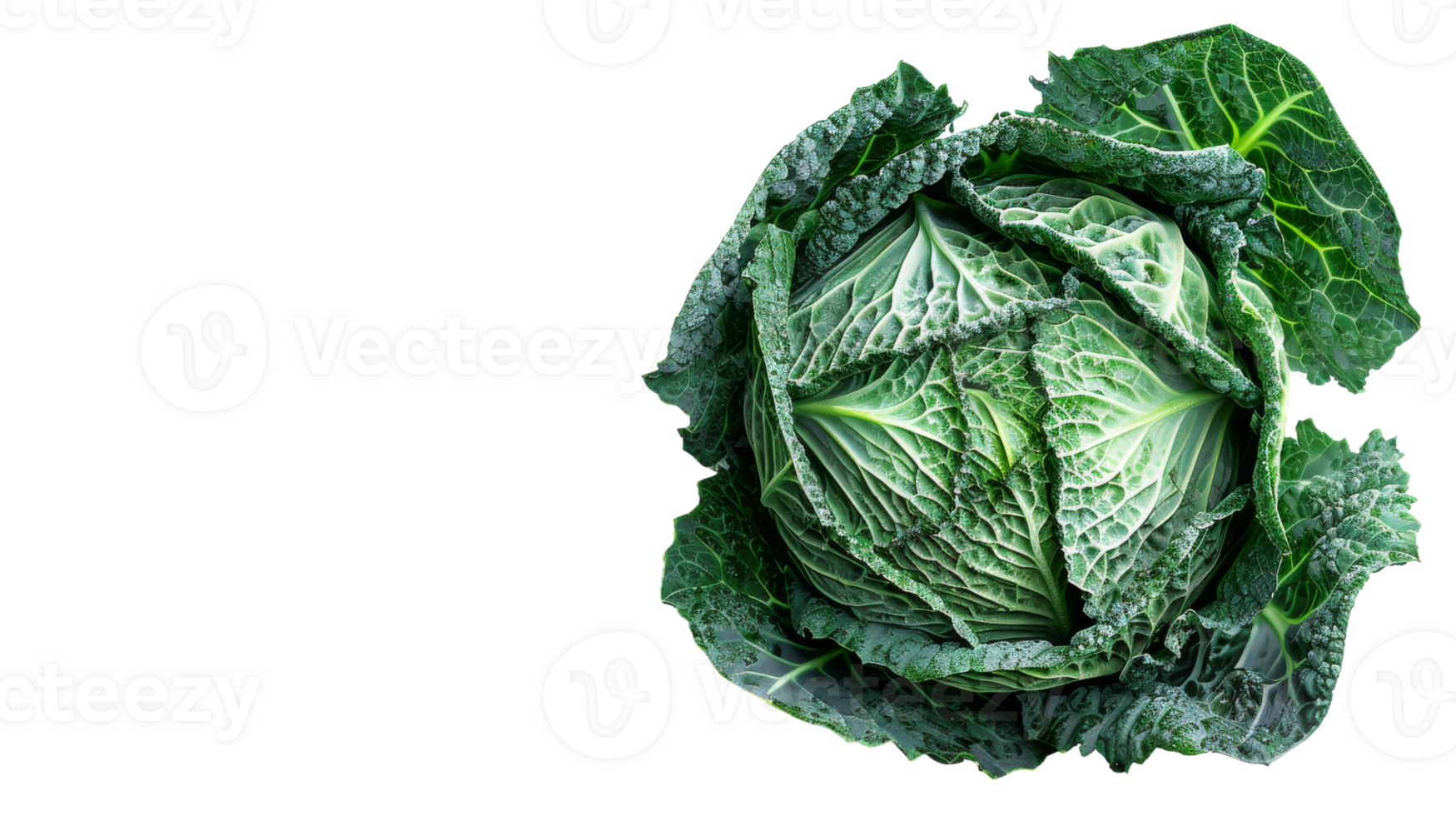 Cabbage Portrait isolated on the transparent background, Format png