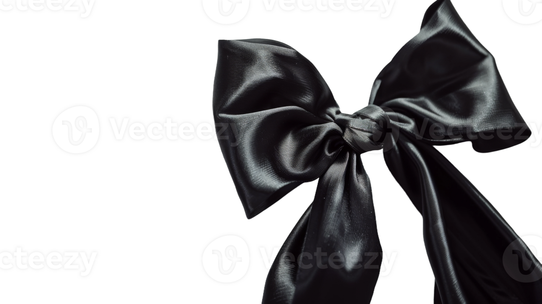 Black bow isolated on the transparent background, Format png