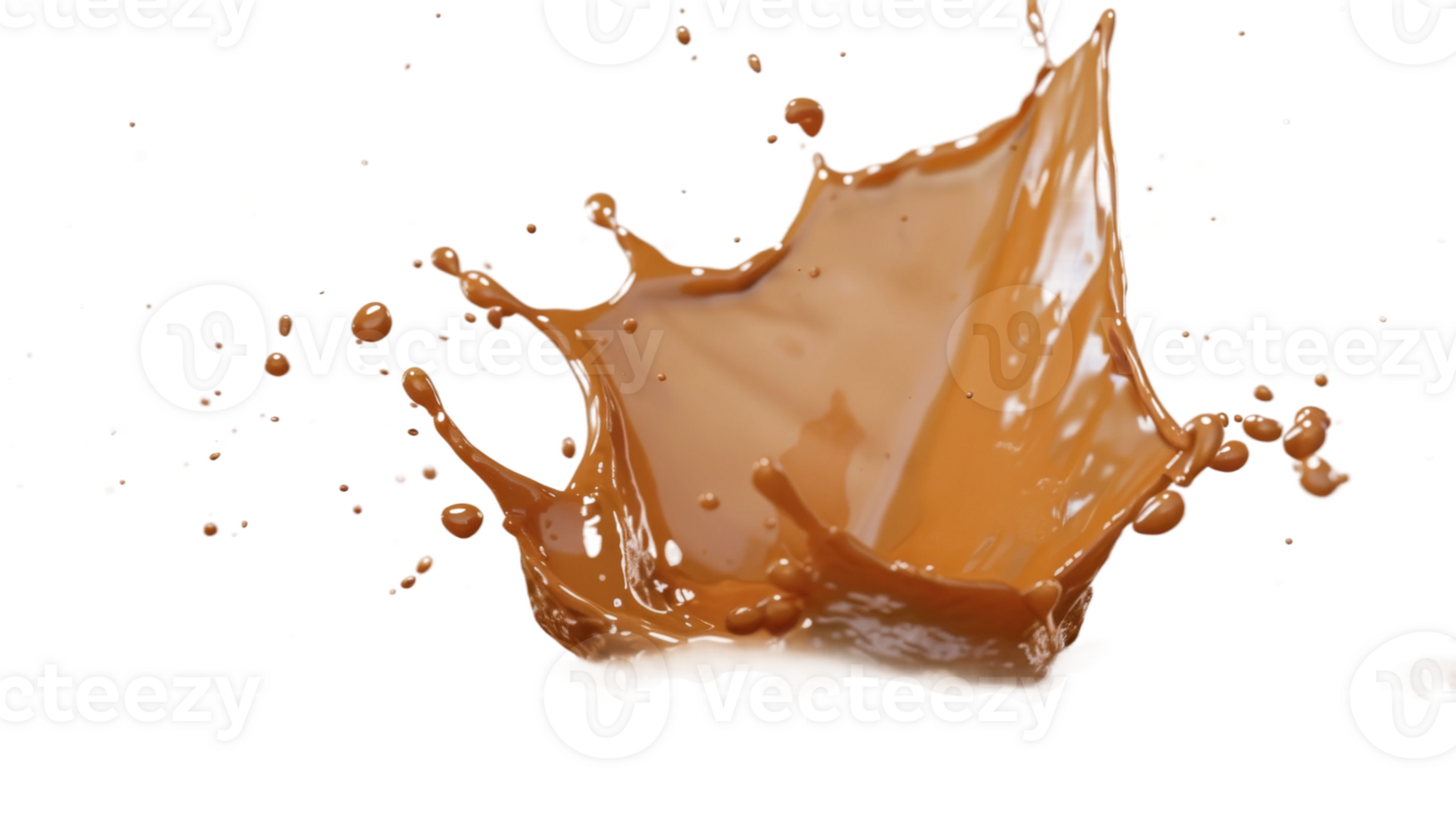 Essence in a Splash of Coffee isolated on the transparent background, Format png
