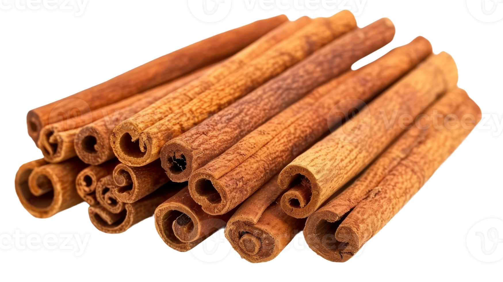 World of Cinnamon Sticks isolated on the transparent background, Format png
