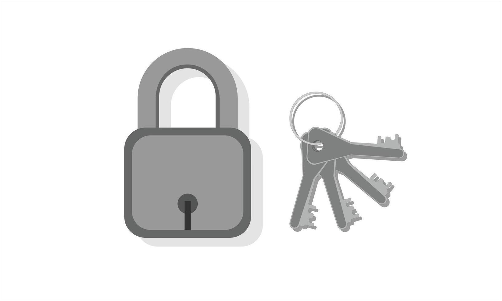 padlock and keys icons vector