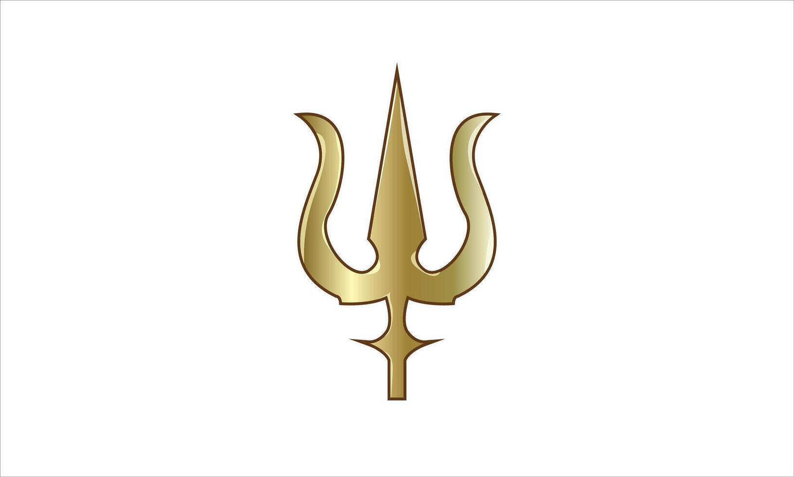 Golden Trident on white background vector