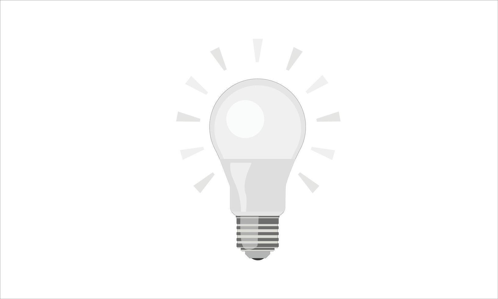 LED White light bulb icon on white vector