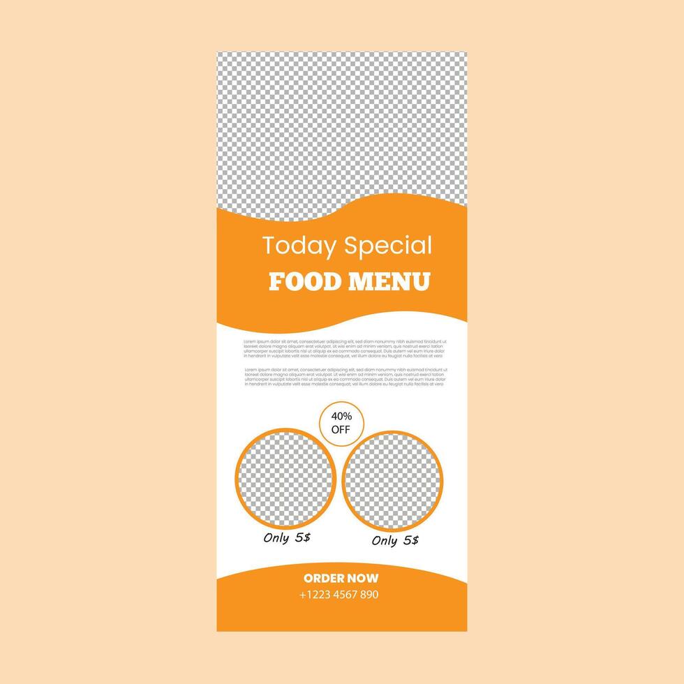 creative food roll up banner template vector