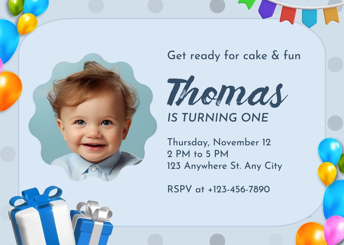 1st Birthday Party Invitation 43344647 Plantilla