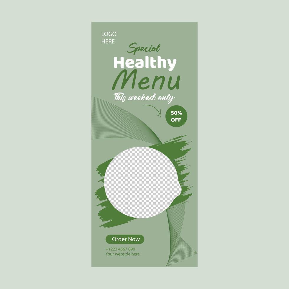 creative food roll up banner template vector