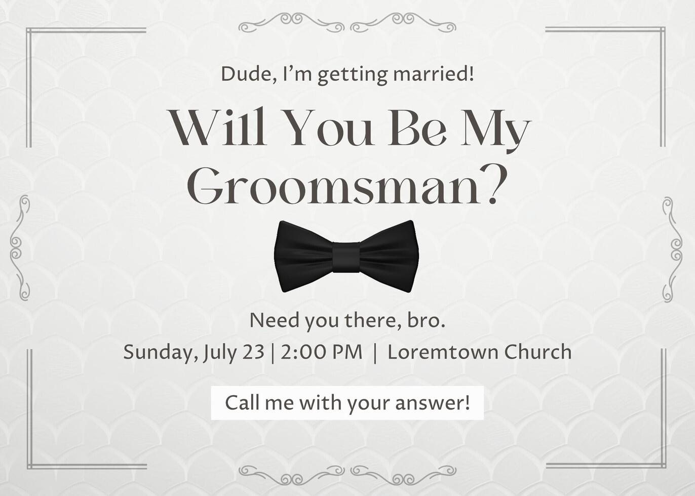 Groomsman Invitation template