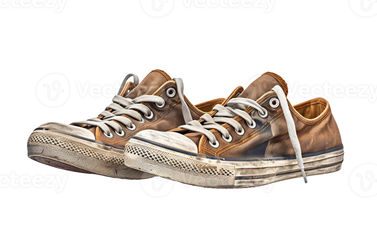 Distressed Finish Men's Canvas Shoes On Transparent Background png
