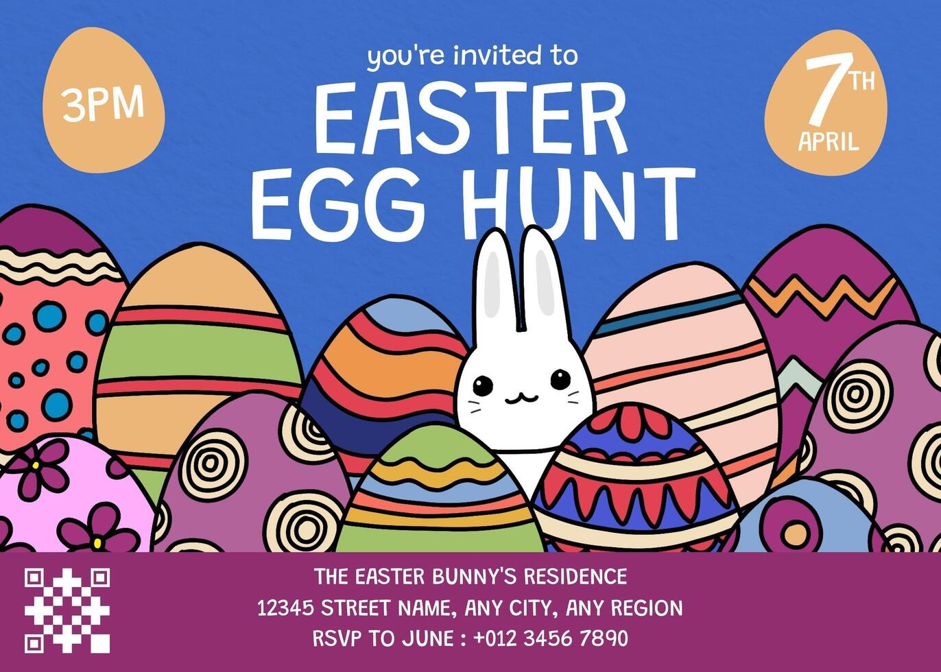 Easter Egg Hunt Invitation Card Template