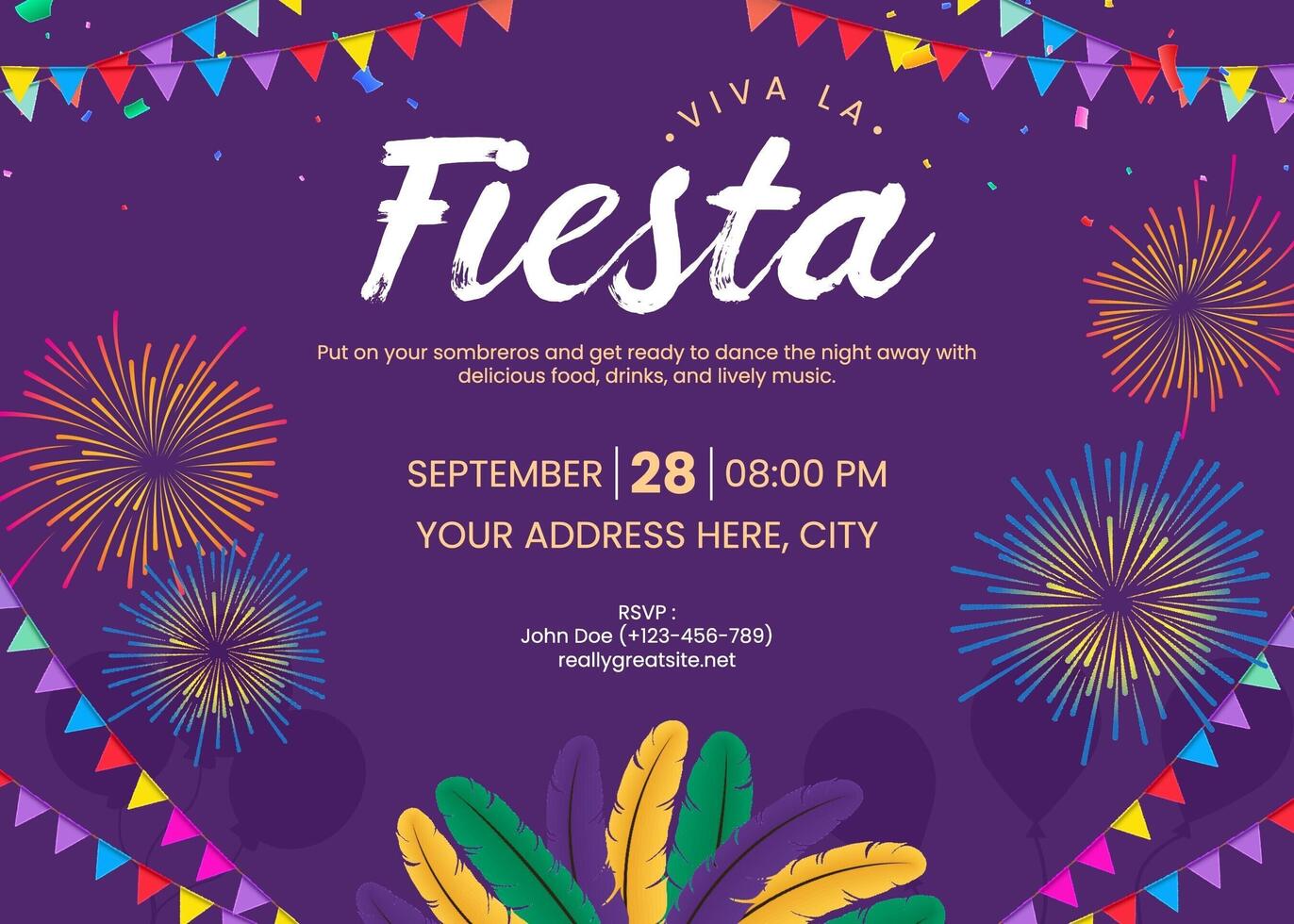 Fiesta Party Invitation template