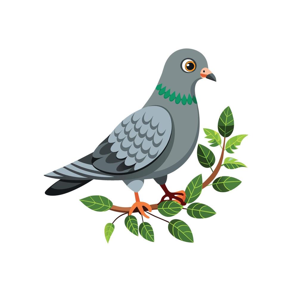 Realistic pigeon-bird concept illustration vector