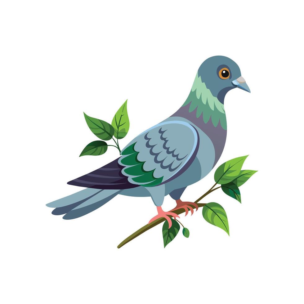 Realistic pigeon-bird concept illustration vector