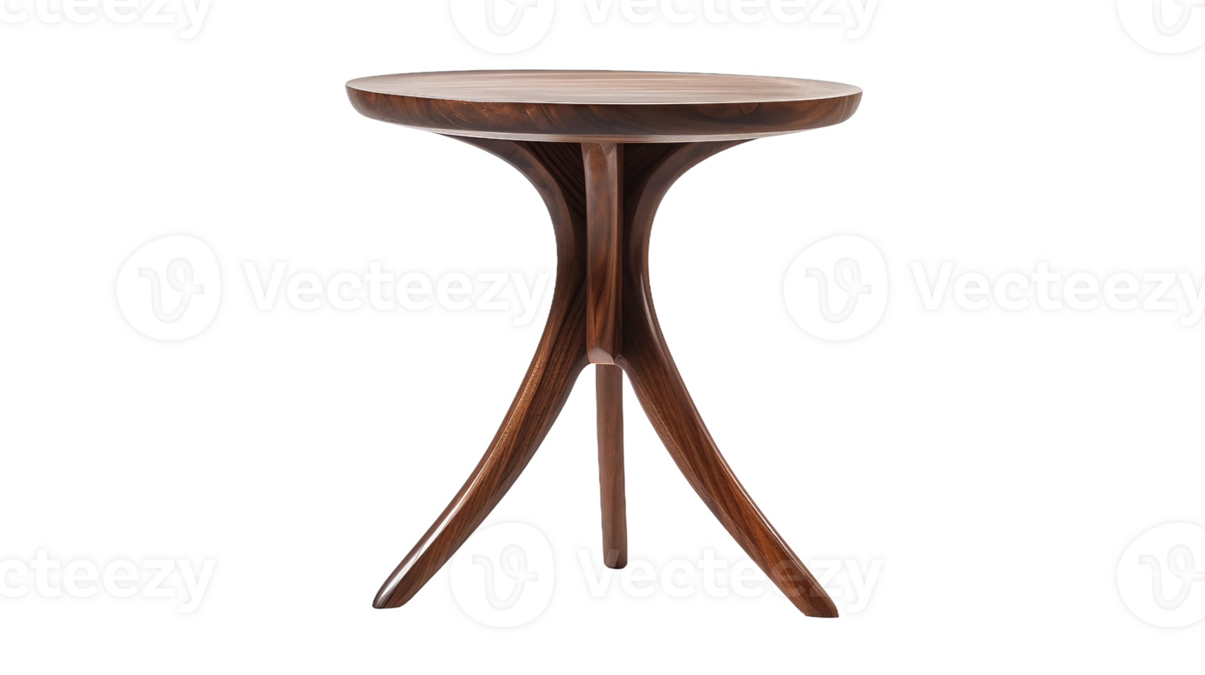 Walnut Accent Table On Transparent Background png