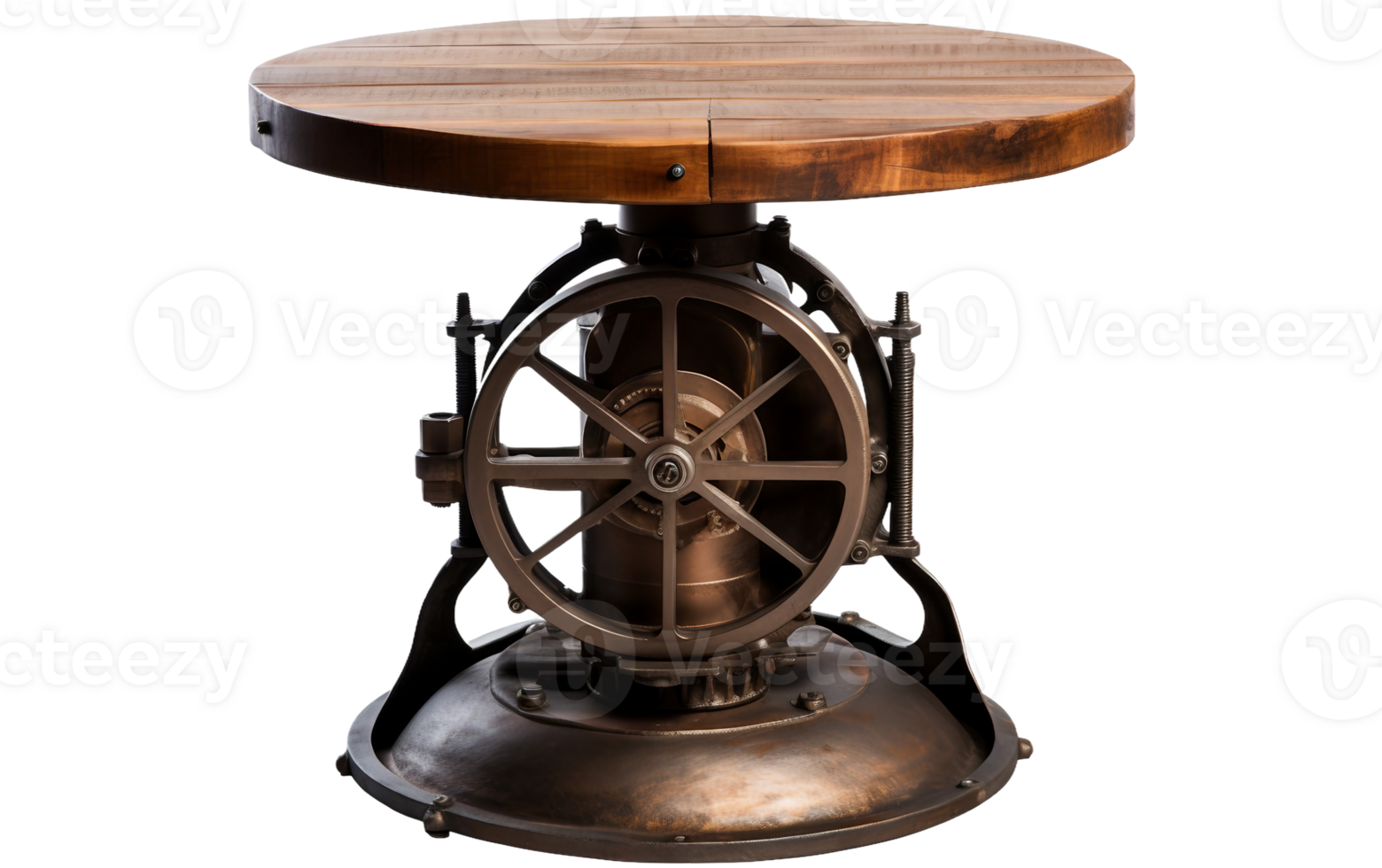 Steampunk Side Table Design On Transparent Background png