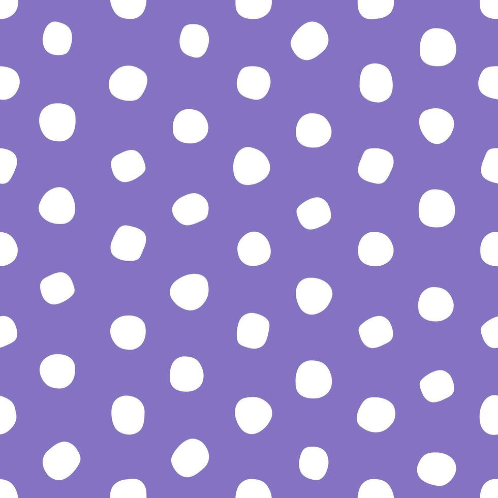 Seamless Tiling Hand Drawn Cartoon Polka Dot Pattern vector