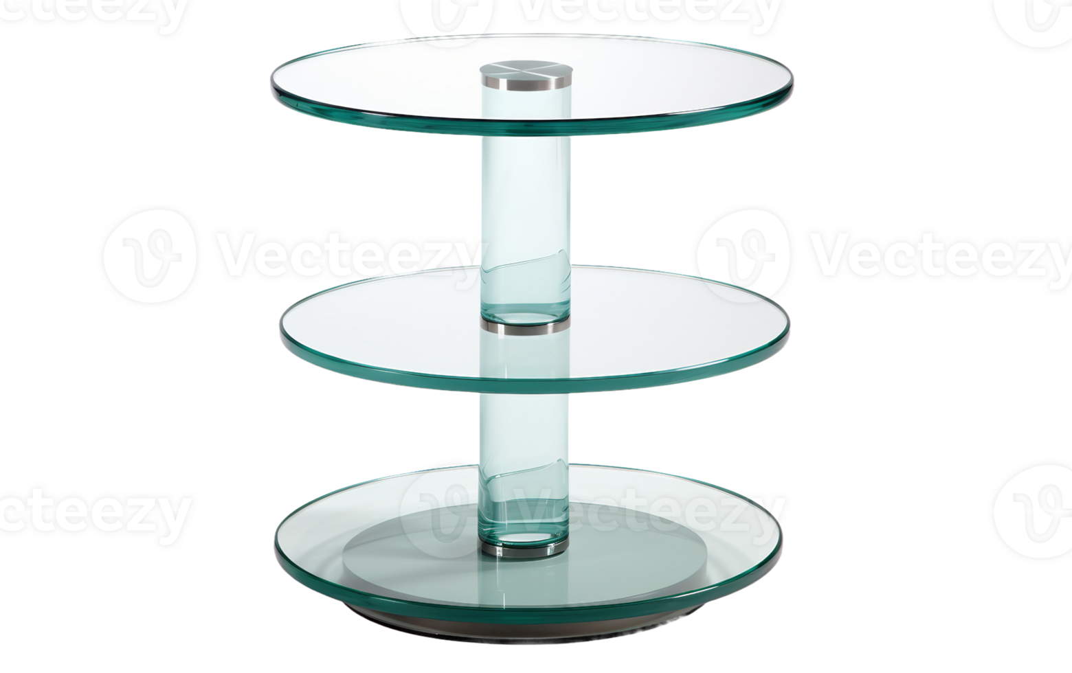 Two-Tiered Glass Side Table On Transparent Background png