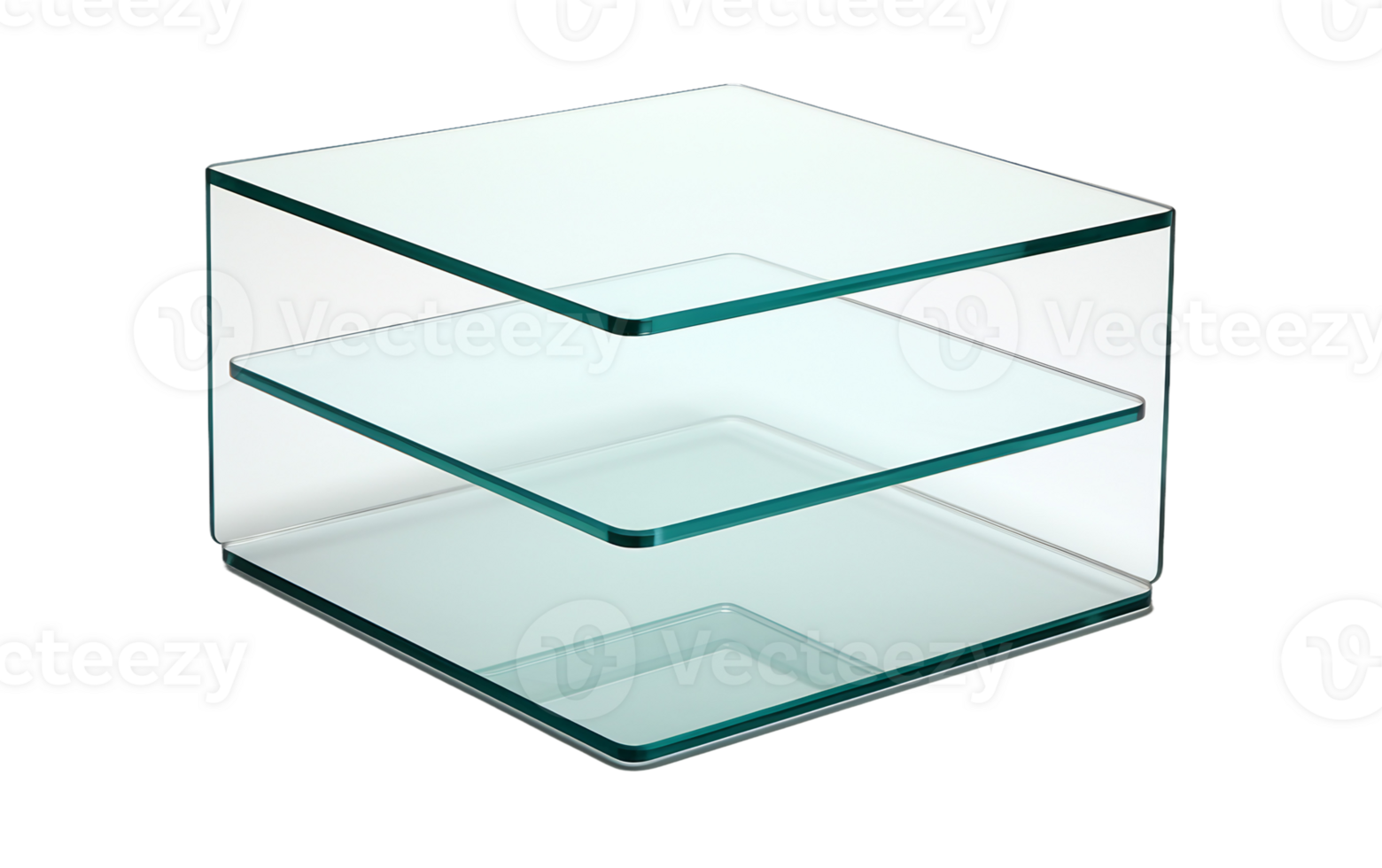 Contemporary Glass Side Table Design On Transparent Background png