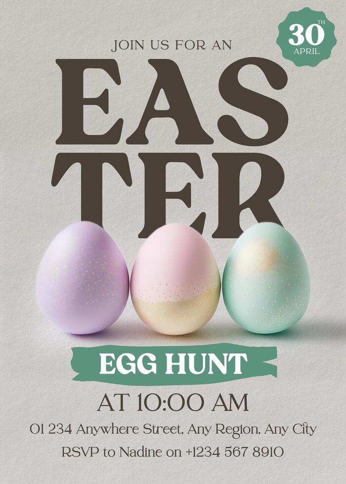 Invitation to Easter Egg Hunt Card Template