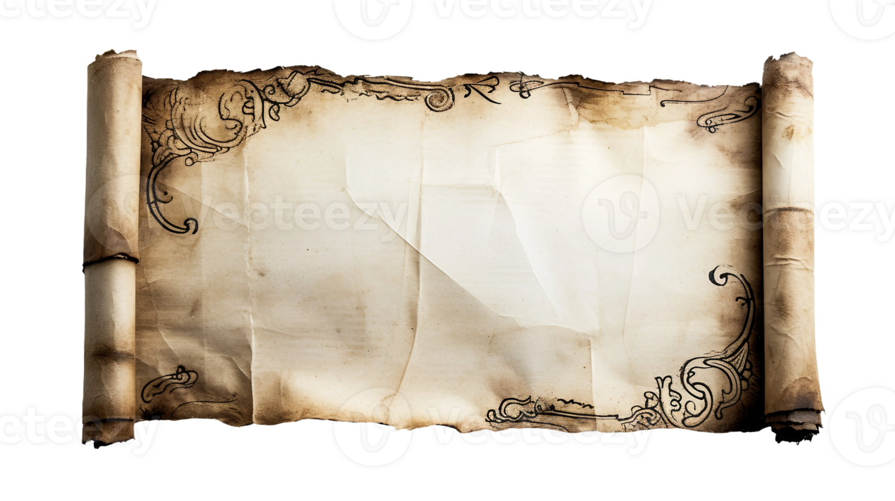 Vintage Scroll on Transparent Background png