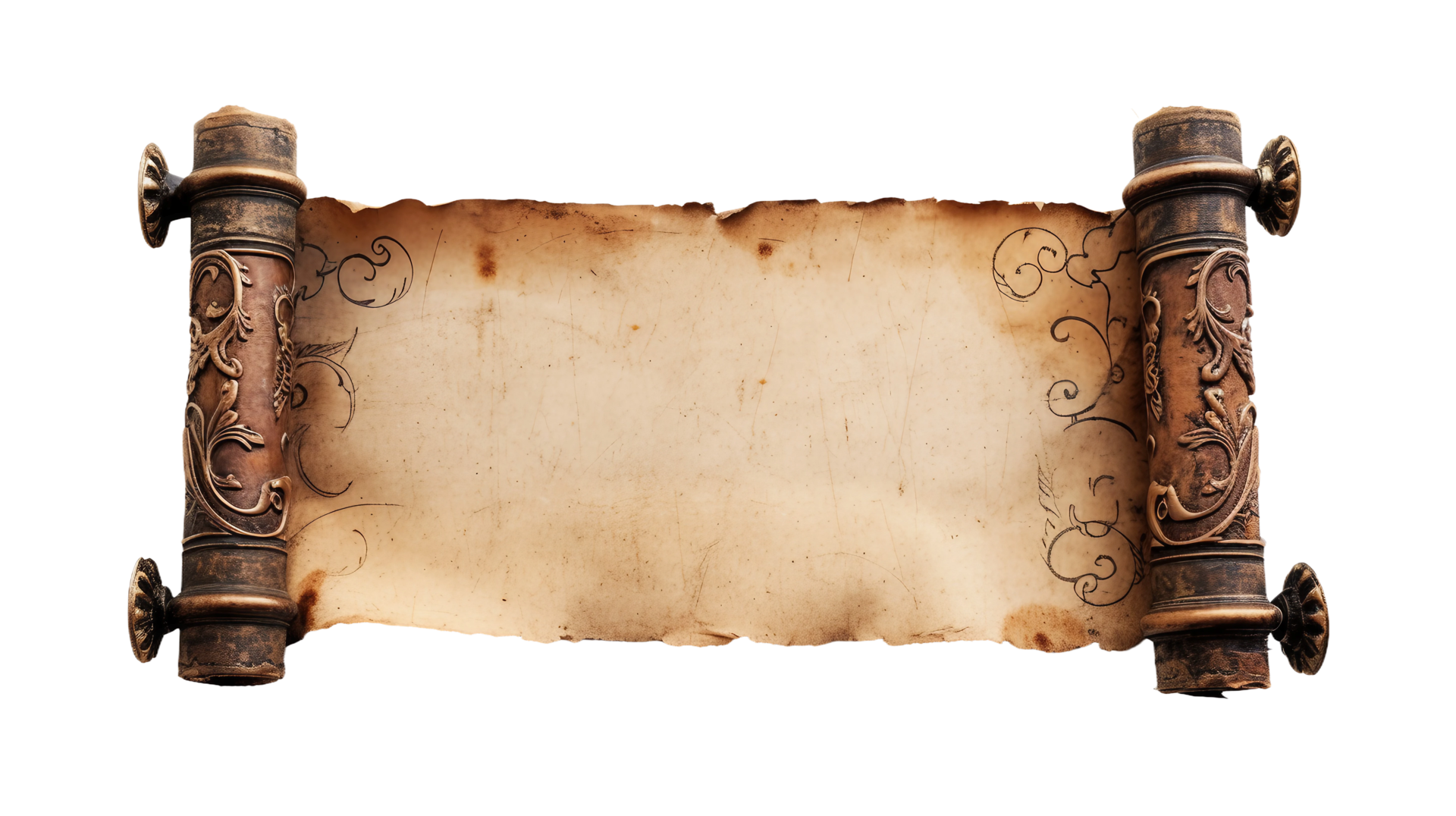 Blank Vintage Scroll on Transparent Background 43345210 PNG