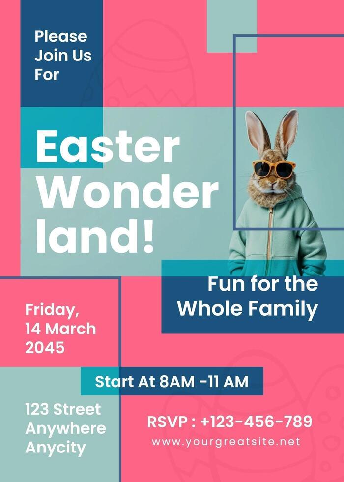 Easter Wonderland Invitation Card template