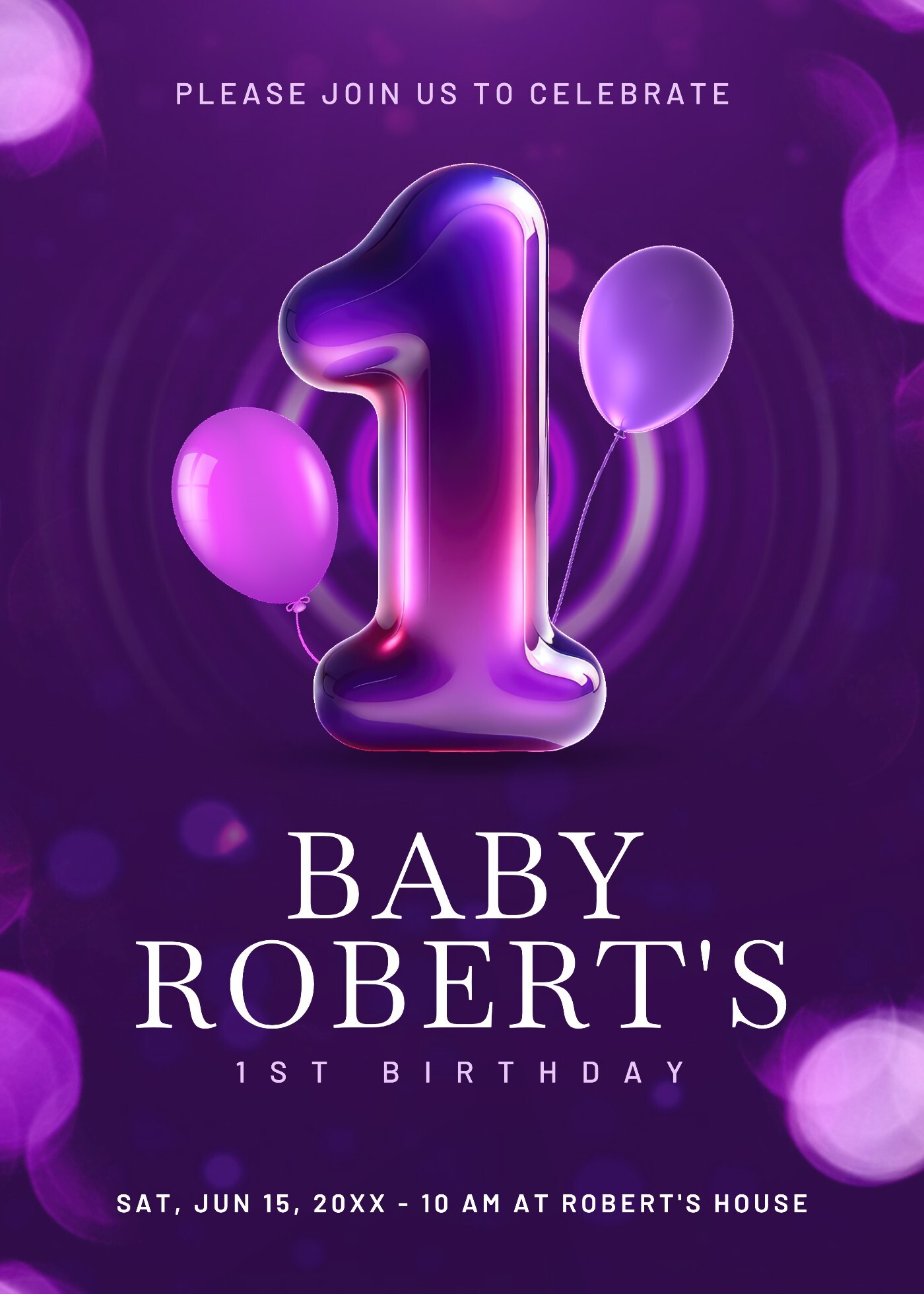 1st Birthday Invitation Card Template 43345249 Template