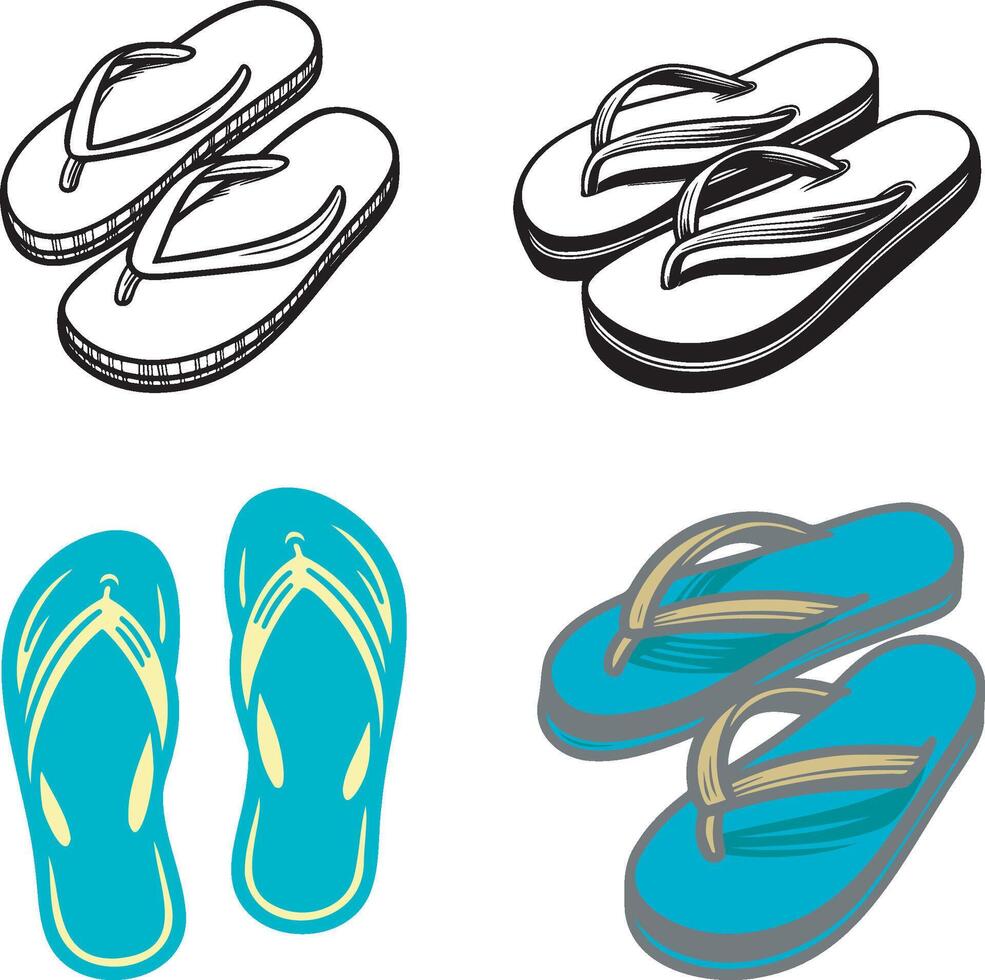 Flip-Flops Shoes Illustration. vector