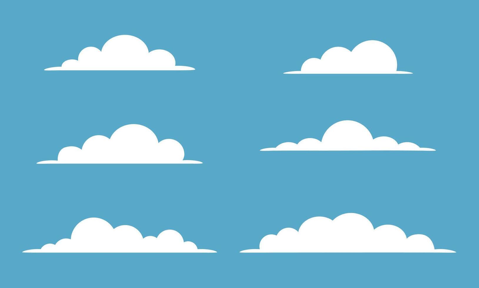 white cloud cartoon illustration set vector