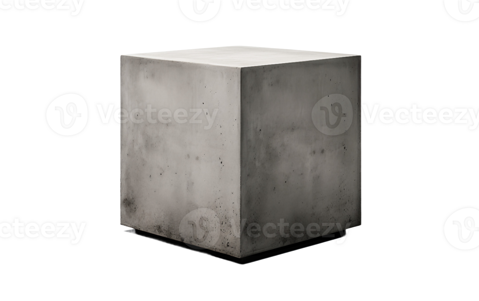 Concrete Block Side Table On Transparent Background png