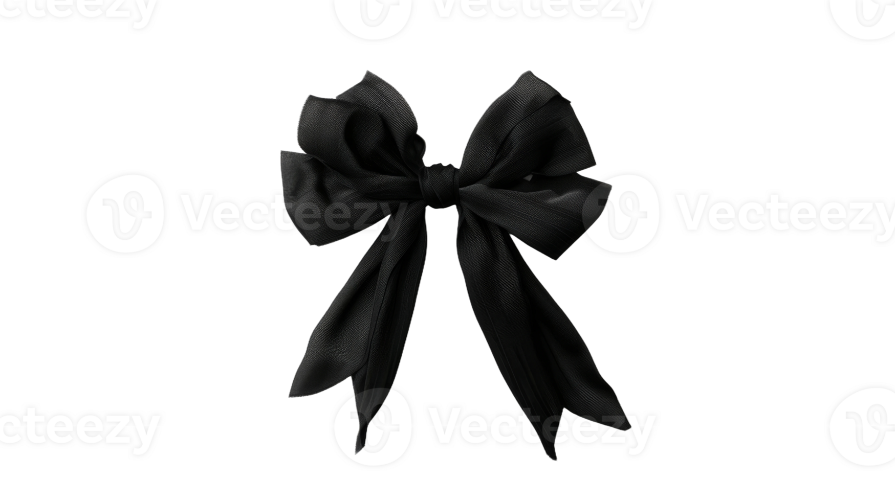 A Striking Black Bow, on transparent background, format png