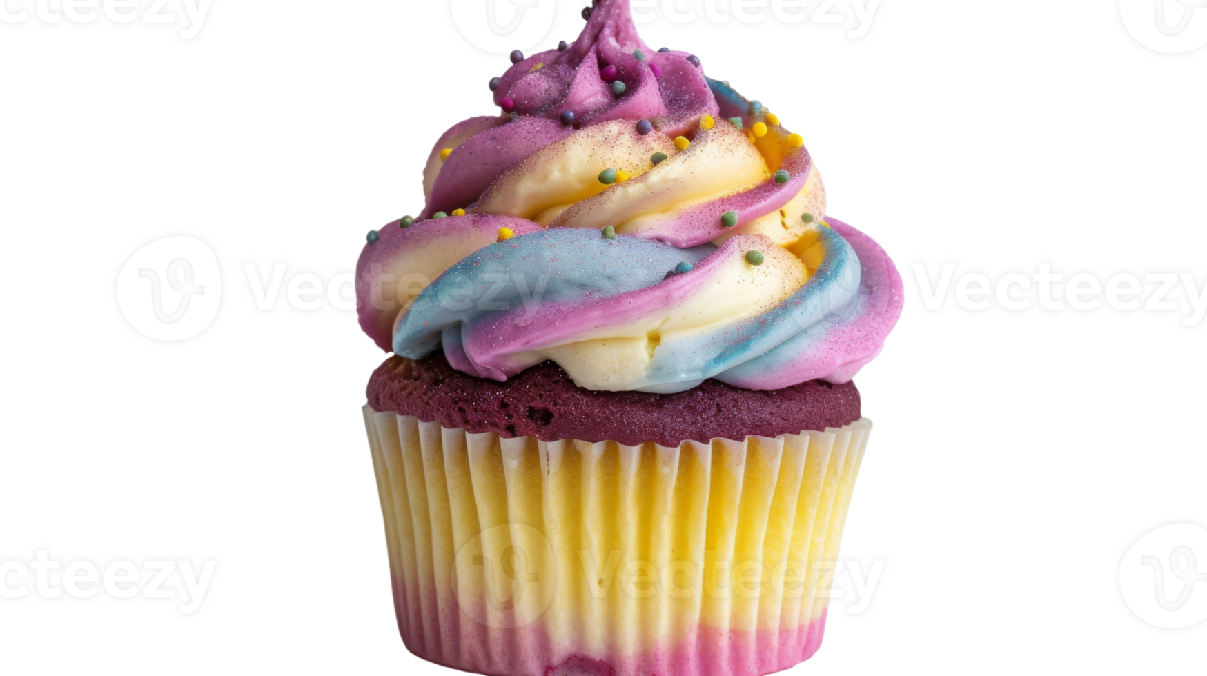 Colorful Cupcake Extravaganza, on transparent background, format png