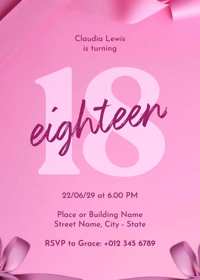 18th birthday invitation card discount