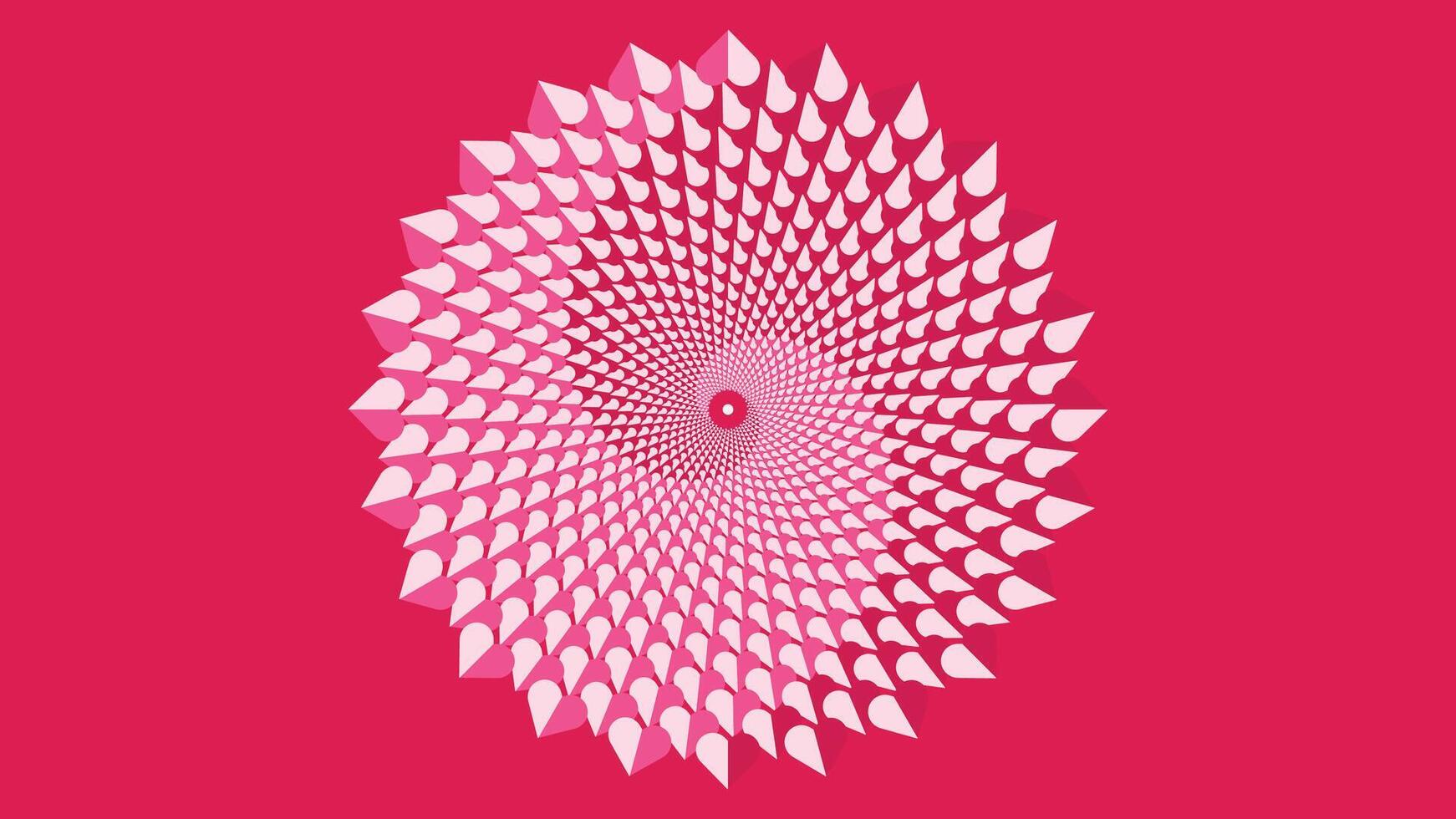 Abstract spiral repeated women's day red background. vector