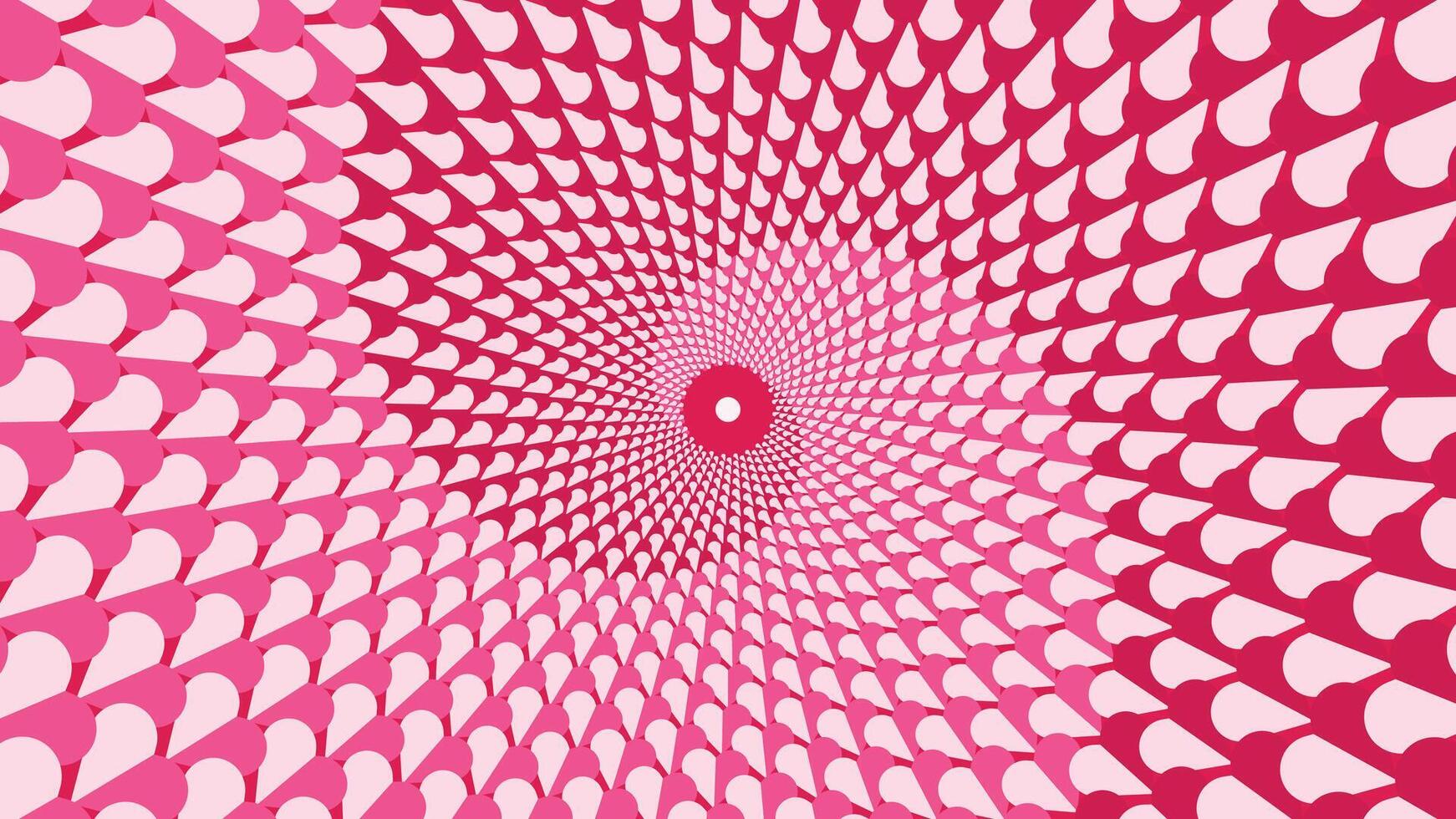 Abstract spiral repeated women's day red background. vector