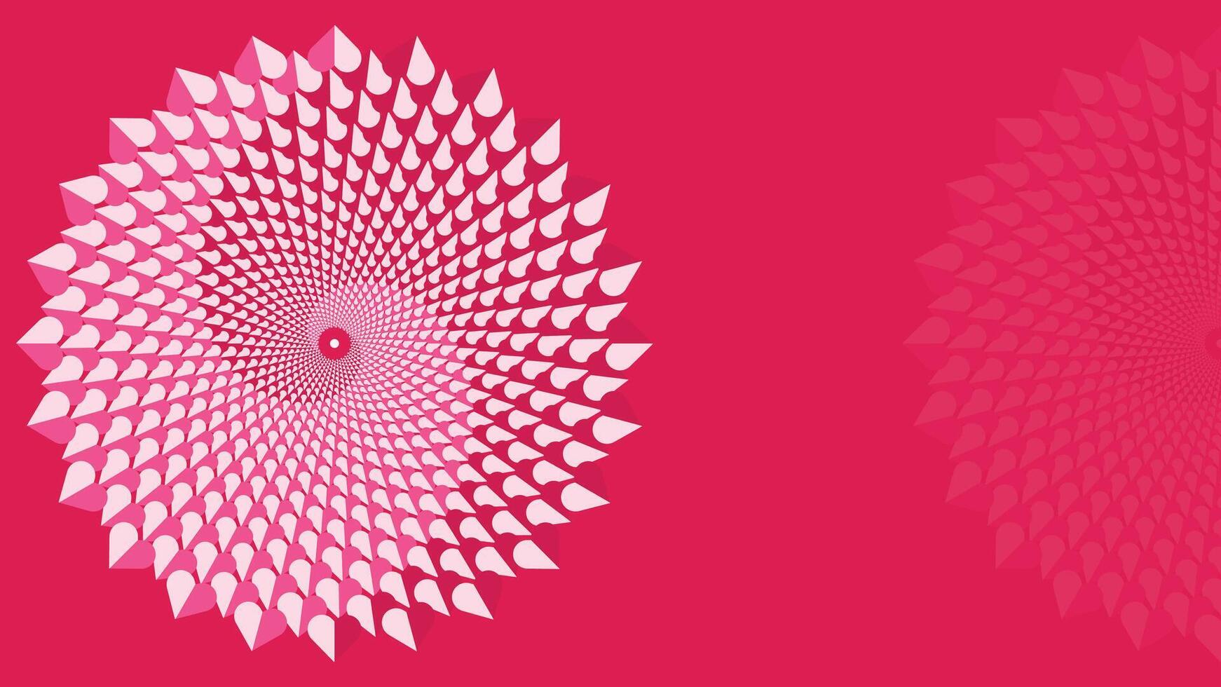 Abstract spiral repeated women's day red background. vector