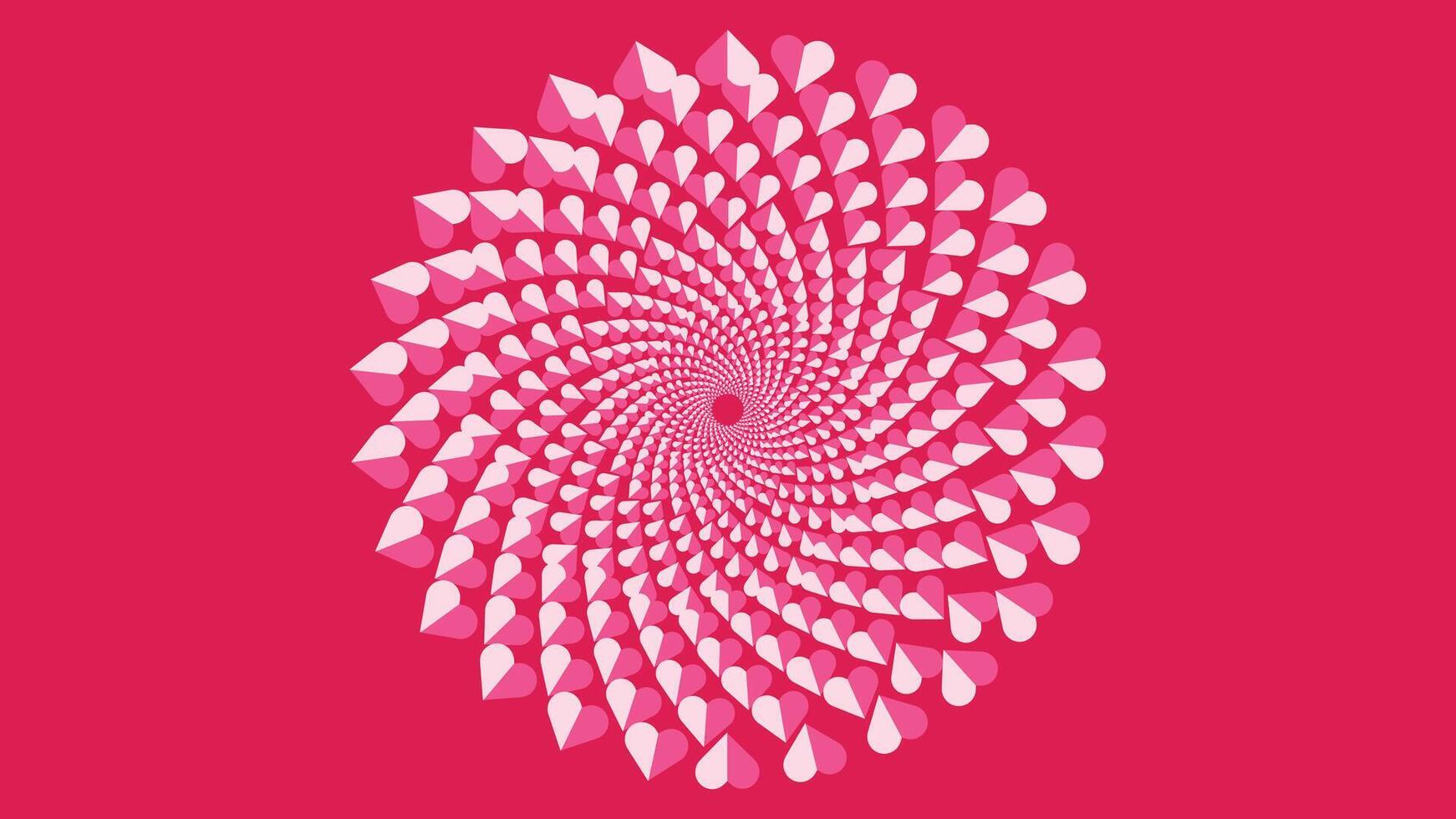 Abstract spiral repeated women's day red background. vector