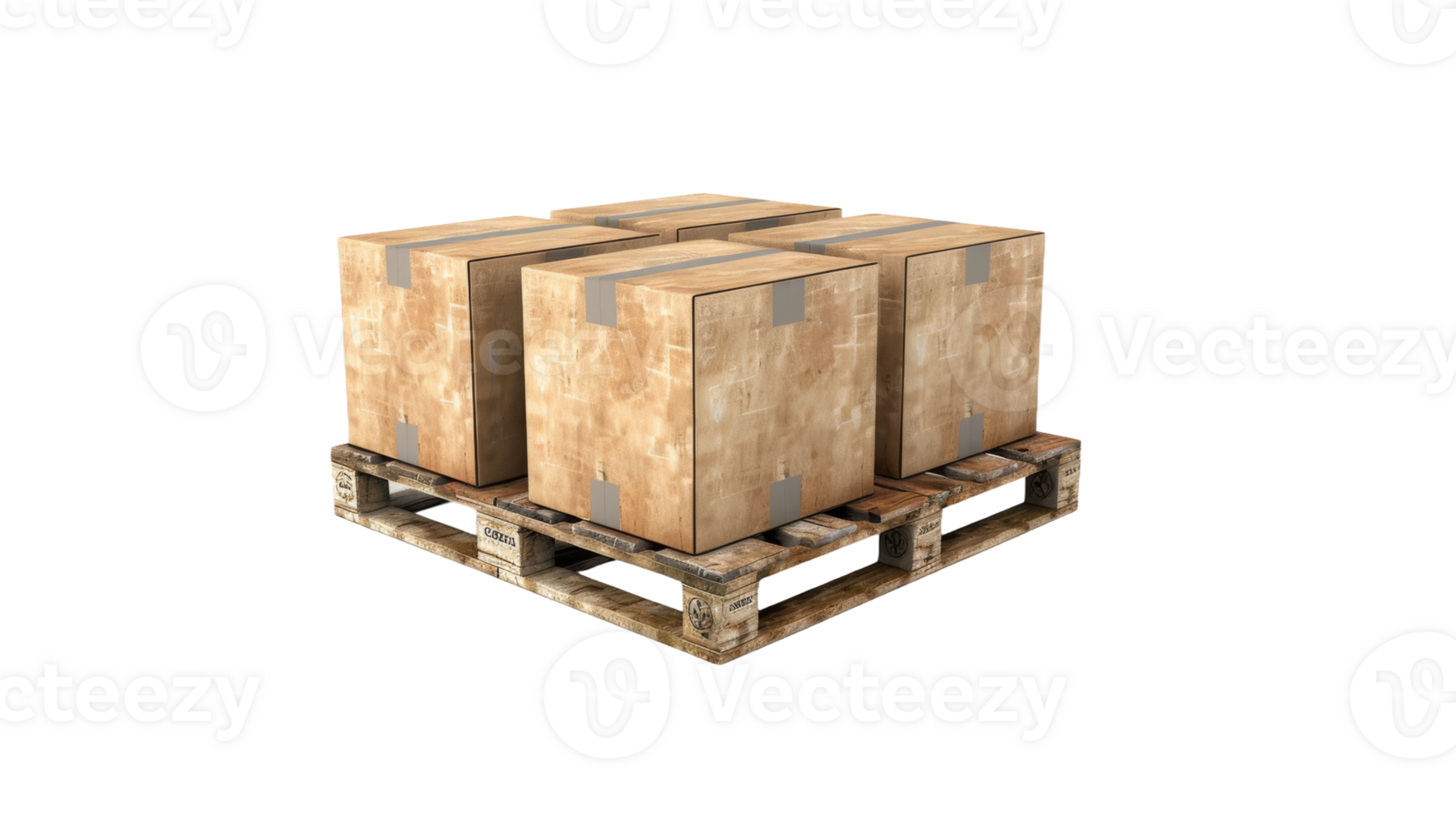 Study in Cardboard Boxes, on transparent background, format png
