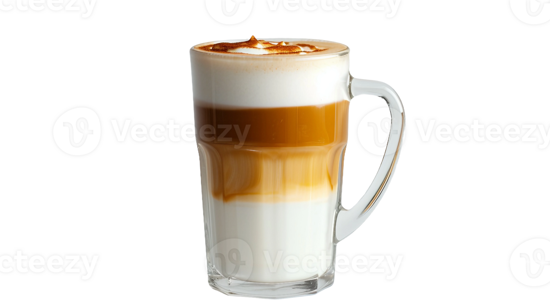 Caramel Macchiato Delight on Transparent Background png