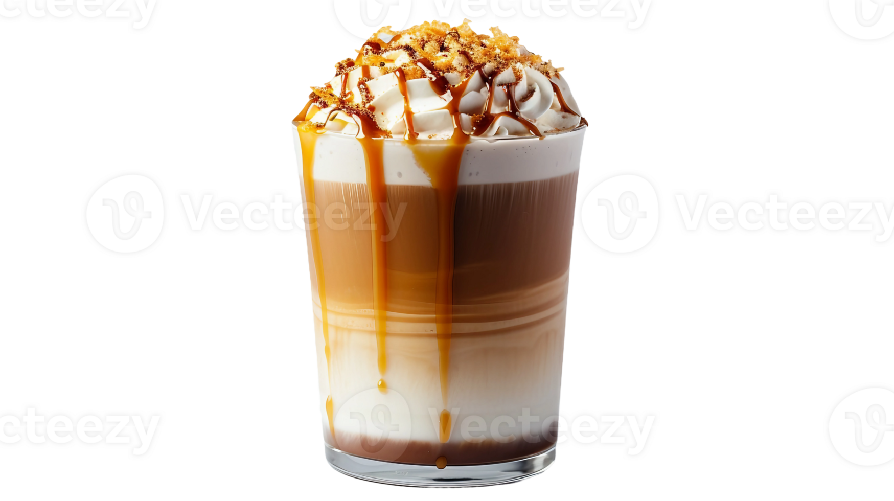 Mocha Caramel Macchiato on Transparent Background png