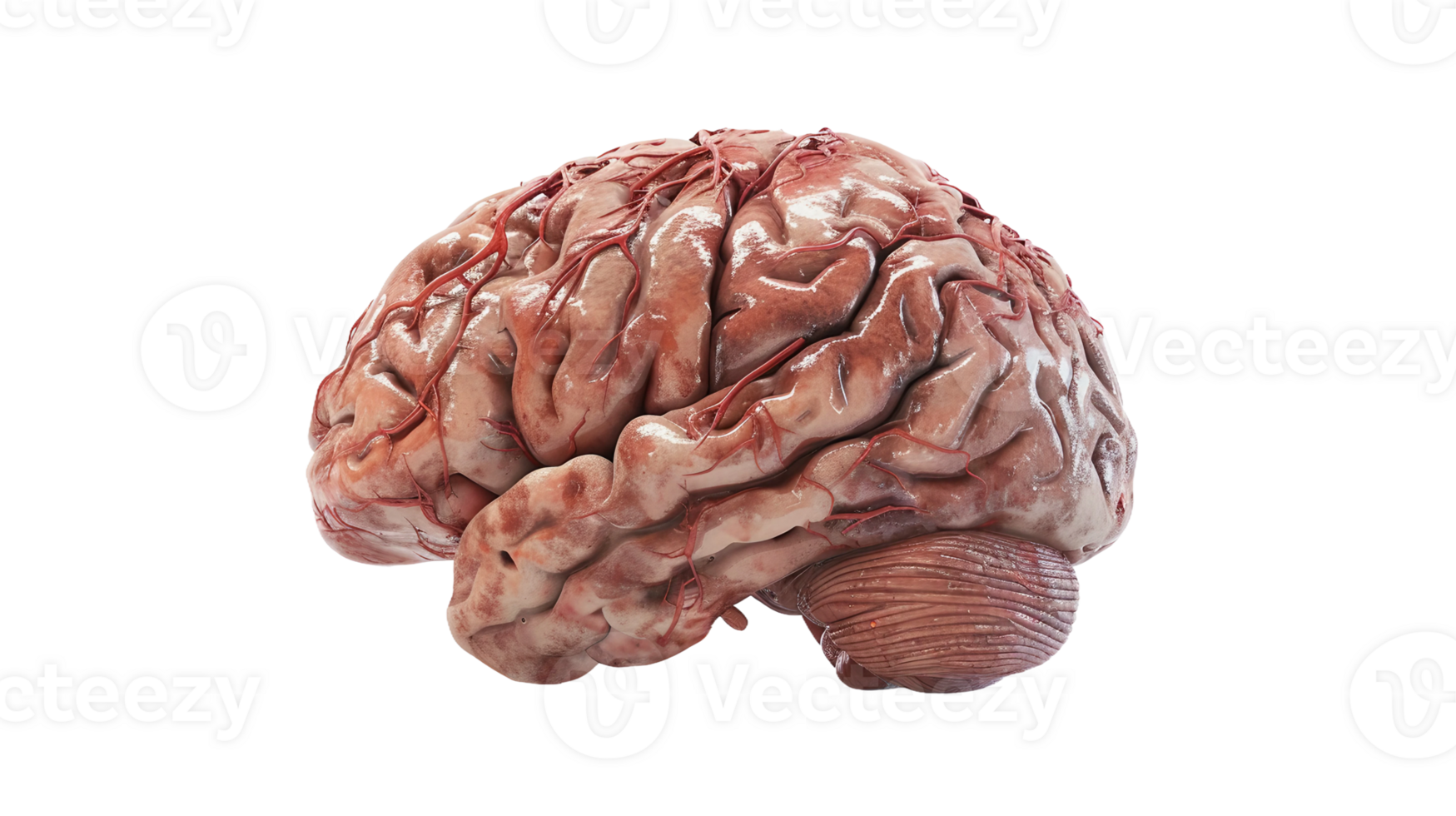 3D Terrain of the Brain on Transparent Background png