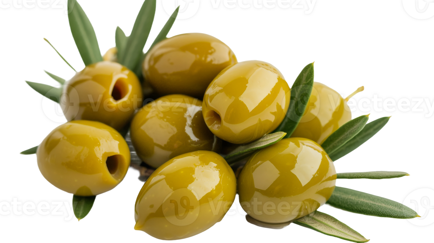 üppig Olive Laub, auf transparent Hintergrund, Format png
