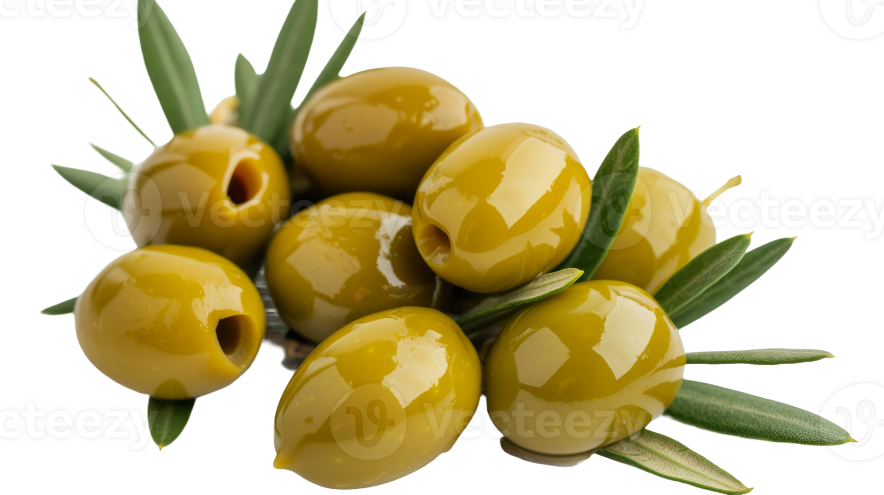 Lush Olive Foliage, on transparent background, format png