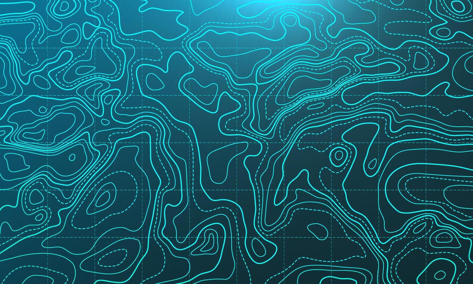 Ocean bottom topographic line map curvy wave isolines illustration. vector