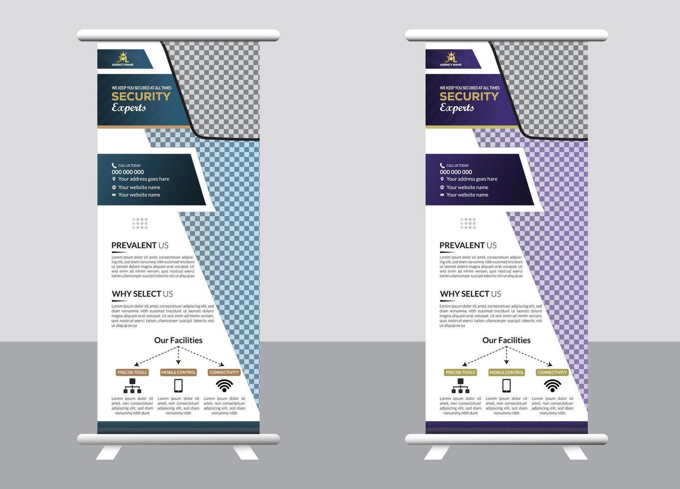 Business roll-up banner design template vector