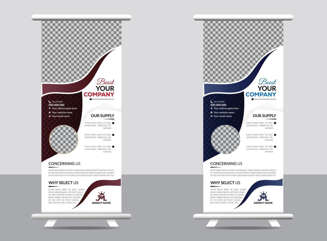 Business roll up banner template vector