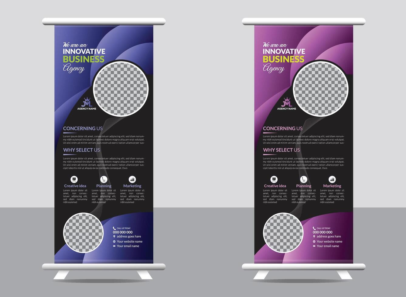 roll up banner design vector